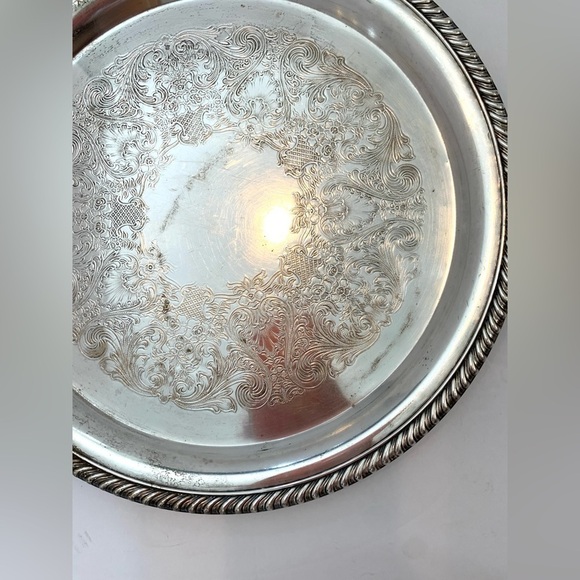 Vintage Decorative Silverplated Tray 12.5” - Picture 2 of 4